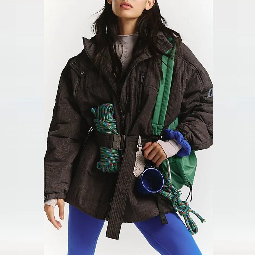 NWT New Free People $348 Tricked Out Trek Utility Puffer Jacket Size XL
